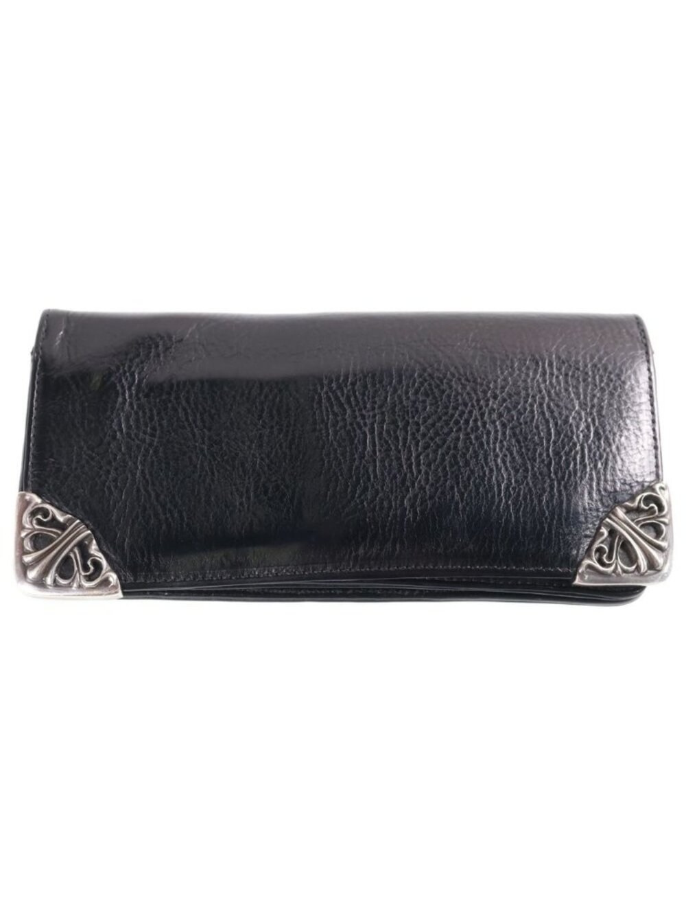 Chrome Hearts Long Single Fold Wallet Leather Black
